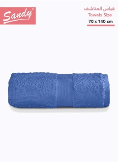 Sandy Sandy Premium Hotel Quality Bath Towel 100% Cotton Made in Egypt -  Soft Quick Drying and Highly Absorbent (70x140 cm) - Blue  - Image 1