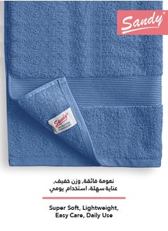 Sandy Sandy Premium Hotel Quality Bath Towel 100% Cotton Made in Egypt -  Soft Quick Drying and Highly Absorbent (70x140 cm) - Blue  - Image 3