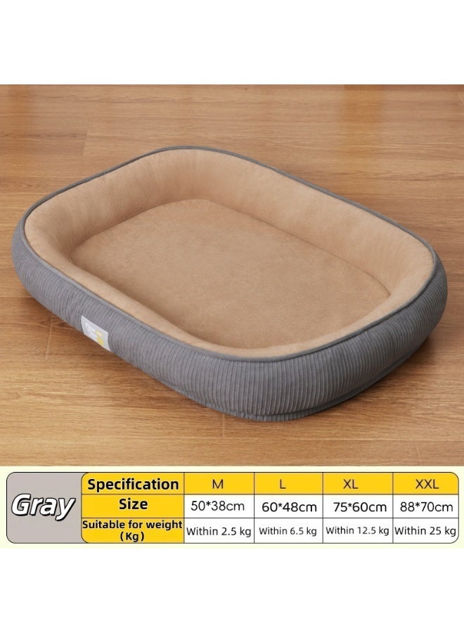 زيشينغ سرير كلب Zisheng كبير، مناسب كسرير للقطط، سرير كلب كبير، سرير جرو، سرير كلب صغير، سرير حيوانات أليفة - مرتبة عظمية قابلة للغسل 60*48*10 سم للكلاب (المقاس L كاكي) - Image 2