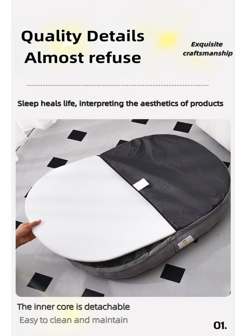 زيشينغ سرير كلب Zisheng كبير، مناسب كسرير للقطط، سرير كلب كبير، سرير جرو، سرير كلب صغير، سرير حيوانات أليفة - مرتبة عظمية قابلة للغسل 60*48*10 سم للكلاب (المقاس L كاكي) - Image 4