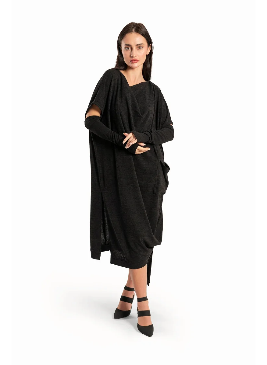 Wecre8 Women Matt Black Dress by WECRE8