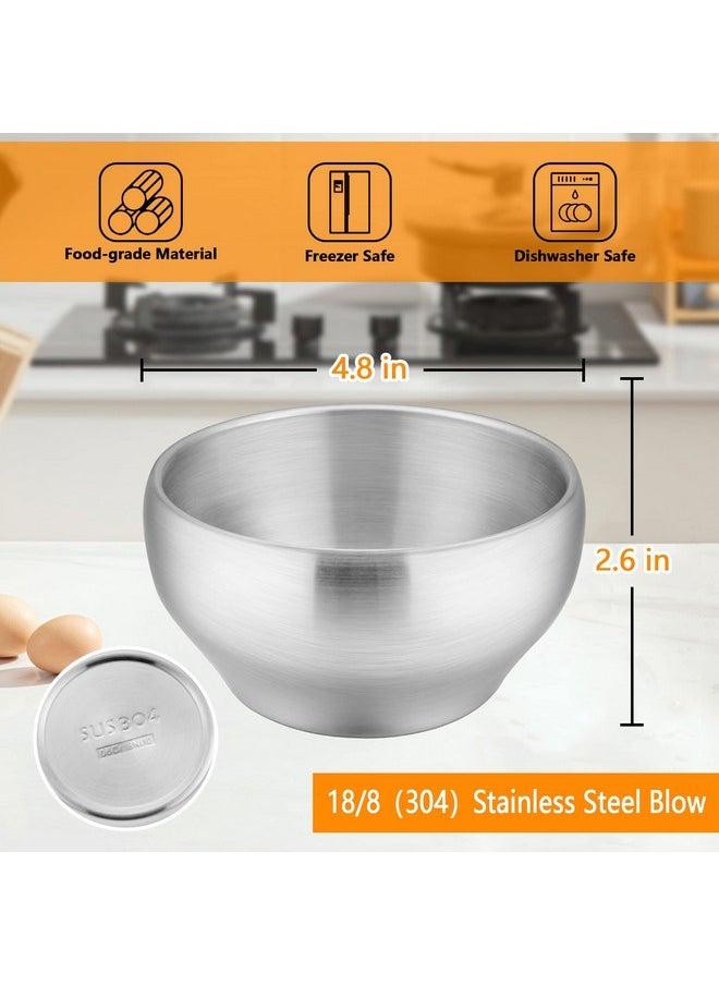 LIANYU - 12Oz Stainless Steel Bowls For Kids 4 Pack Children Toddler Bowls Doublewalled Insulated Metal Bowls For Child Baby Toddler Feeding Bowl For Dinner Lunch Dishwasher Safe - Image 1