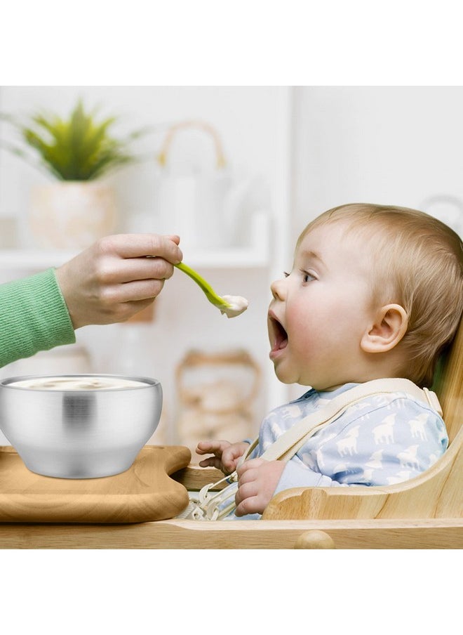 LIANYU - 12Oz Stainless Steel Bowls For Kids 4 Pack Children Toddler Bowls Doublewalled Insulated Metal Bowls For Child Baby Toddler Feeding Bowl For Dinner Lunch Dishwasher Safe - Image 1