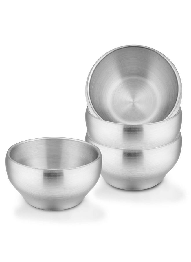 LIANYU - 12Oz Stainless Steel Bowls For Kids 4 Pack Children Toddler Bowls Doublewalled Insulated Metal Bowls For Child Baby Toddler Feeding Bowl For Dinner Lunch Dishwasher Safe - Image 1