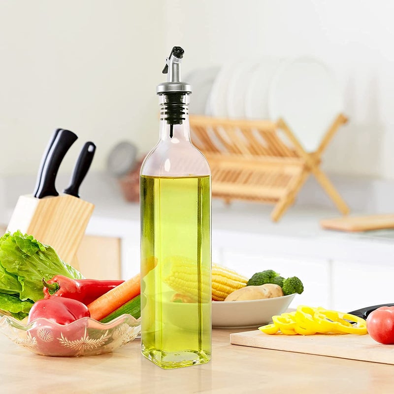 Cynflees Glass Oil Dispenser Bottle For Kitchen Oil 1000Ml 1Pcs White