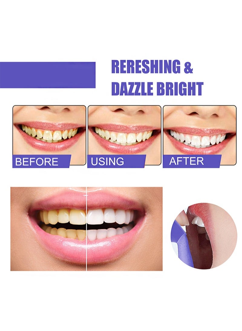 45ml Colour Corrector Foam，Purple Teeth Whitening Toothpaste, Teeth Whitener, V-34 Color Correcting Toothpaste, Foaming Toothpaste Whitening & Stain Removing (2 Bottles)
