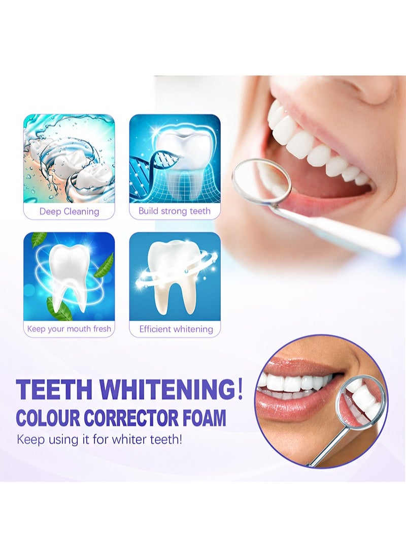45ml Colour Corrector Foam，Purple Teeth Whitening Toothpaste, Teeth Whitener, V-34 Color Correcting Toothpaste, Foaming Toothpaste Whitening & Stain Removing (2 Bottles)