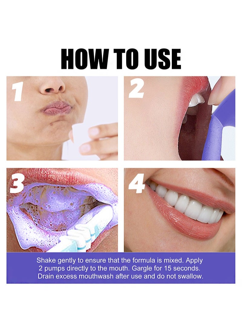 45ml Colour Corrector Foam，Purple Teeth Whitening Toothpaste, Teeth Whitener, V-34 Color Correcting Toothpaste, Foaming Toothpaste Whitening & Stain Removing (2 Bottles)