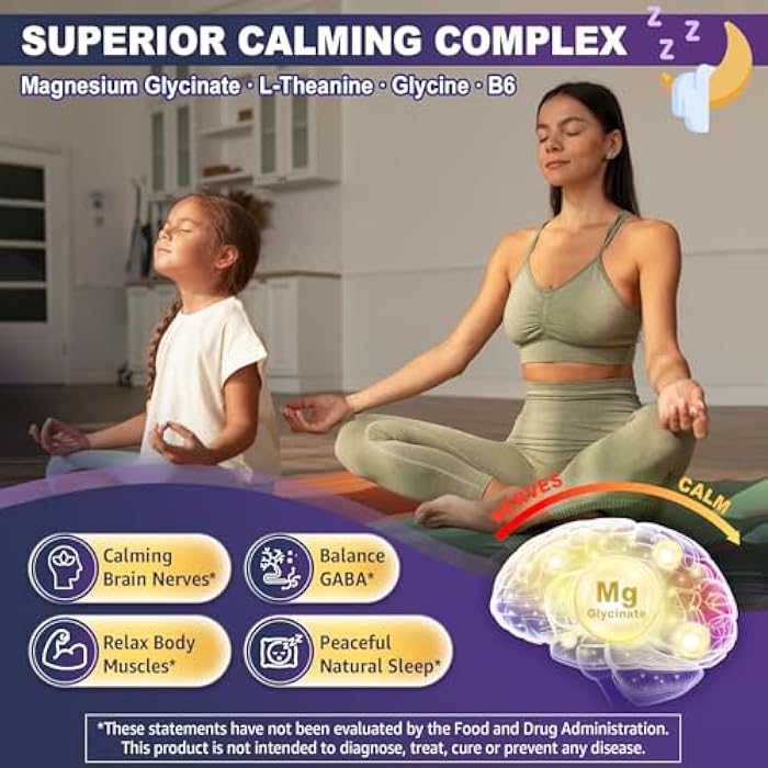 ELLAMENTZ Magnesium Glycinate Gummies for Kids 6+ & Adults, Kids Magnesium Sleep Aid Gummies 500mg/250mg with L Theanine, B6, Glycine, Zinc for Sleep, Calm, Relax Brain, Muscle, Melotonin Free, Sugar Free, 60Ct - Image 4