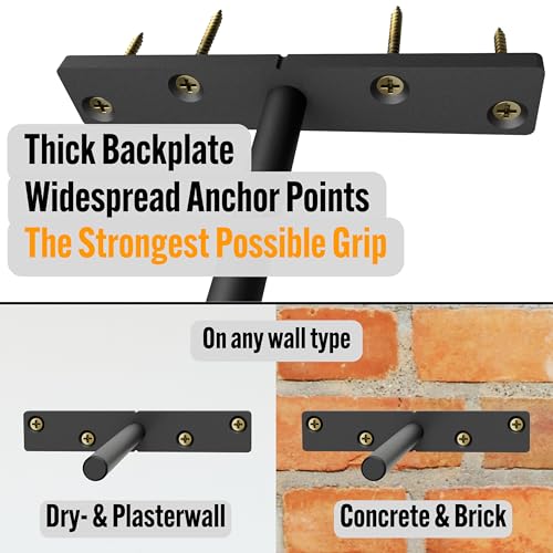EVALD Heavy Duty Floating Shelf Bracket | 4-Inch Floating Mantel Mount, Blind Shelf Supports, and Anchors | Floating Shelf Hardware for Home and Office Decor | Fireplace Mantel Brackets (4 Pack) - Image 2