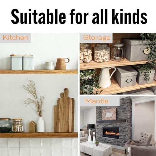 EVALD Heavy Duty Floating Shelf Bracket | 4-Inch Floating Mantel Mount, Blind Shelf Supports, and Anchors | Floating Shelf Hardware for Home and Office Decor | Fireplace Mantel Brackets (4 Pack) - Image 4