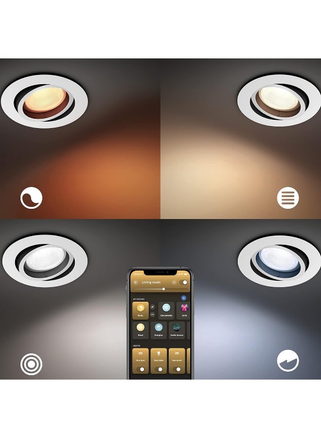 Philips Hue NEW Centura White and Colour Ambiance Smart Ceiling Light [Round - White] With Bluetooth, Works with Alexa, Google Assistant and Apple Homekit - Image 5