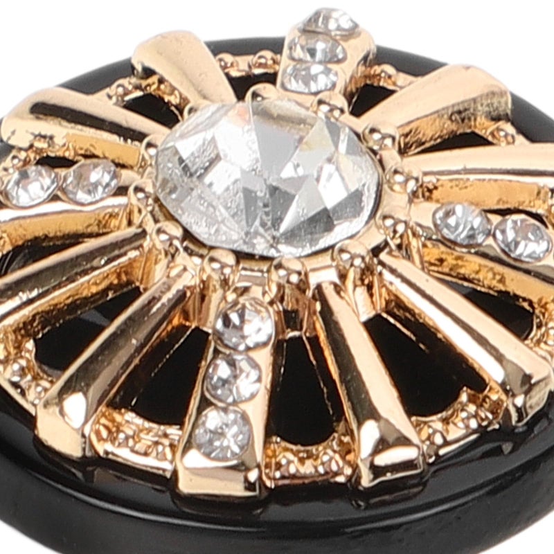 Gold Black Rhinestone Sew On Buttons 17 5mm 10pcs For Coat Shirt DIY Costume Sewing Fasteners - Image 4