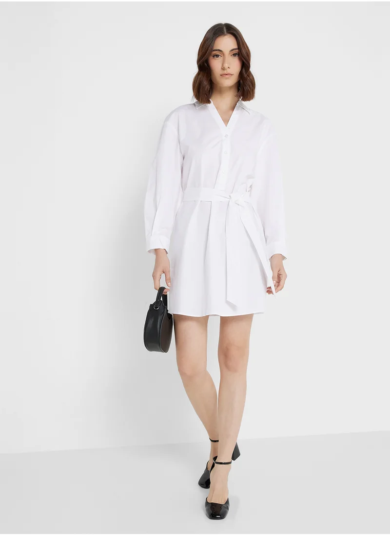 MANGO Bow Shirt Dress