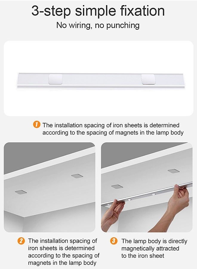 LED Under Cabinet Lighting, Rechargeable Motion Sensor Light Indoor, with Dimmable & 3 Color Temps, Night Lightwith Cat’s Eye Hill Effect, Wireless Under Counter Lights for Kitchen, Stairs, White - Image 3