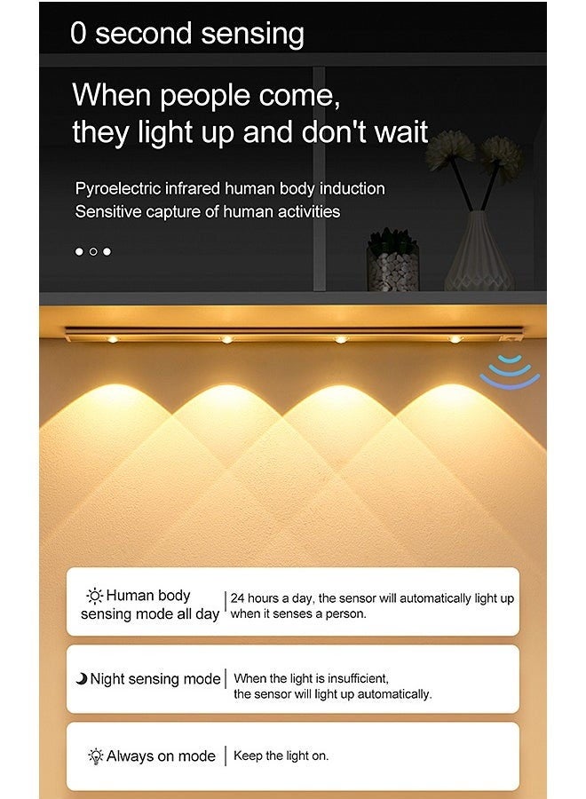 LED Under Cabinet Lighting, Rechargeable Motion Sensor Light Indoor, with Dimmable & 3 Color Temps, Night Lightwith Cat’s Eye Hill Effect, Wireless Under Counter Lights for Kitchen, Stairs, White - Image 5