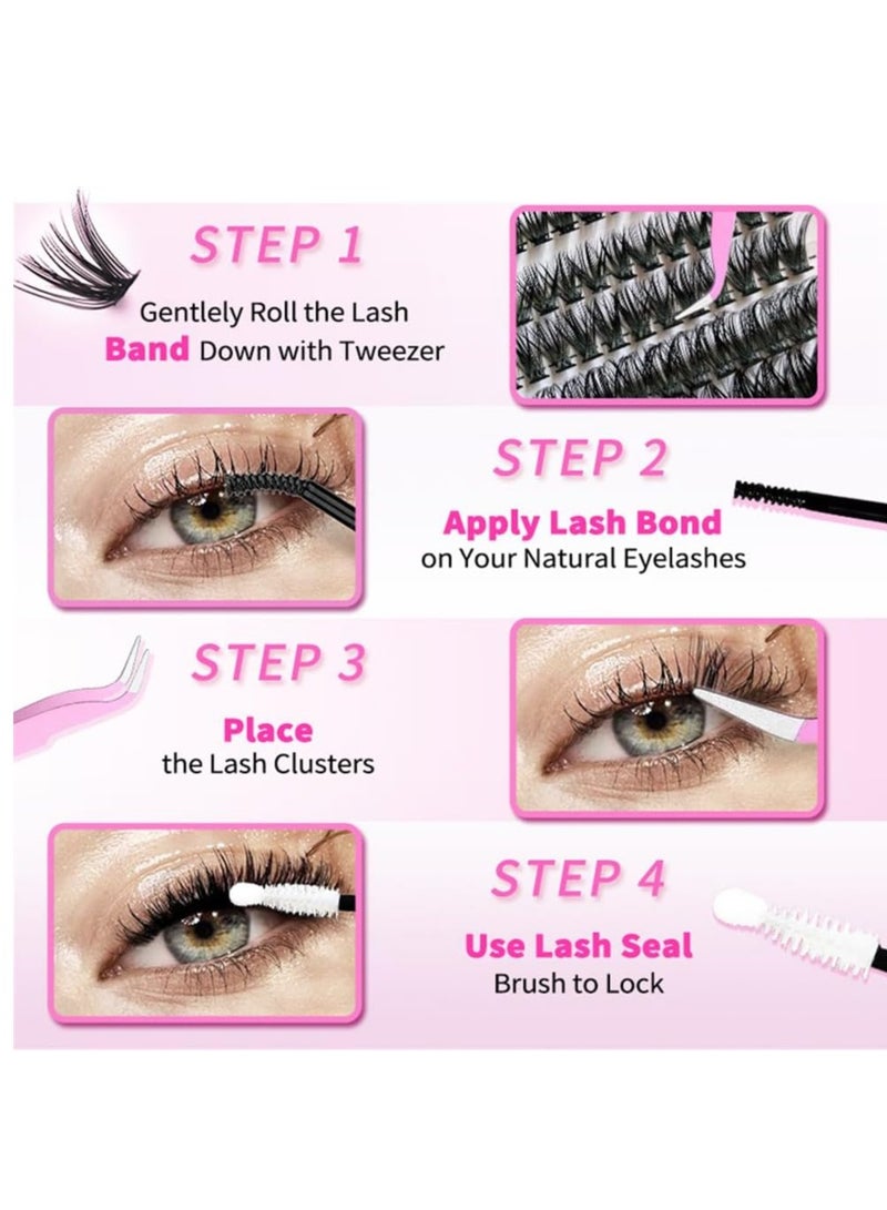 شوجر جيرل مجموعة وصلات الرموش شوجر، مجموعات رموش فردية يمكنك تركيبها بنفسك، مجموعات رموش mex مختلطة 10-16 ملم(300  مجموعة) - Image 5