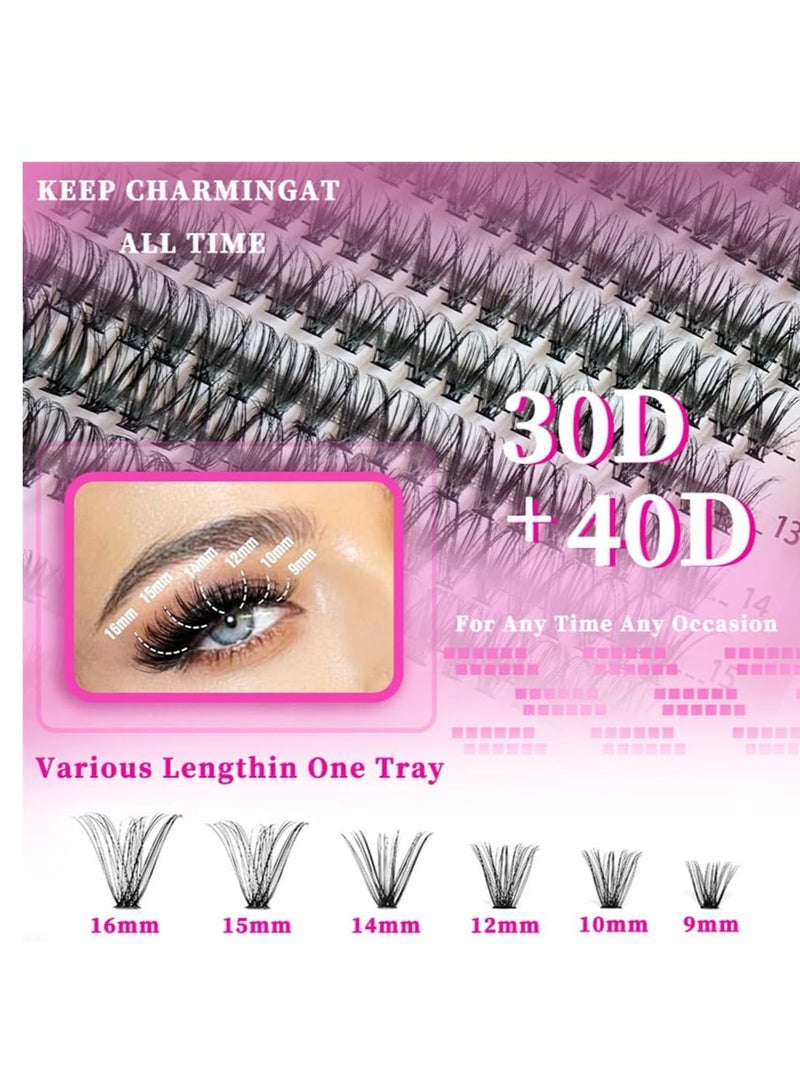 شوجر جيرل مجموعة وصلات الرموش شوجر، مجموعات رموش فردية يمكنك تركيبها بنفسك، مجموعات رموش mex مختلطة 10-16 ملم(300  مجموعة) - Image 2