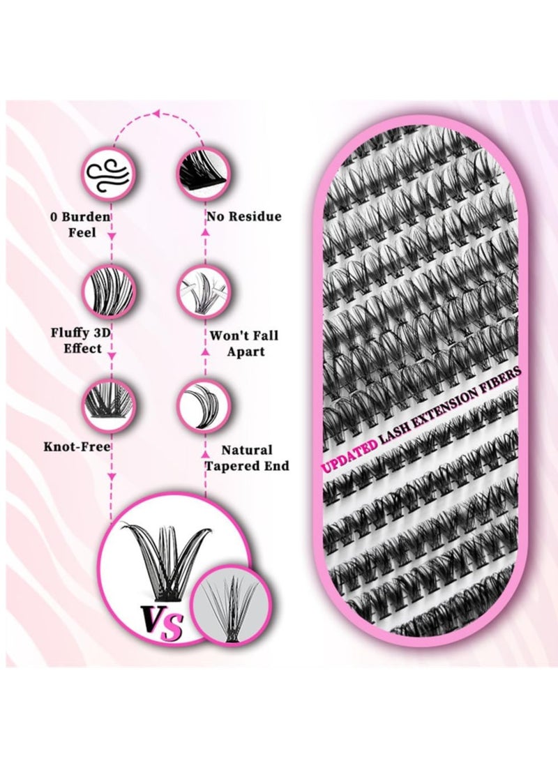 شوجر جيرل مجموعة وصلات الرموش شوجر، مجموعات رموش فردية يمكنك تركيبها بنفسك، مجموعات رموش mex مختلطة 10-16 ملم(300  مجموعة) - Image 3