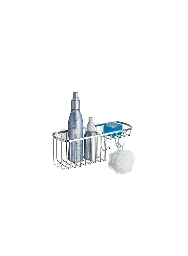 إنترديزاين سلة تنظيمية لأدوات الاستحمام والشامبو والبلسم والصابون من جيا ساكشن باللون الفضي رقم الموديل 57302Es - Image 3