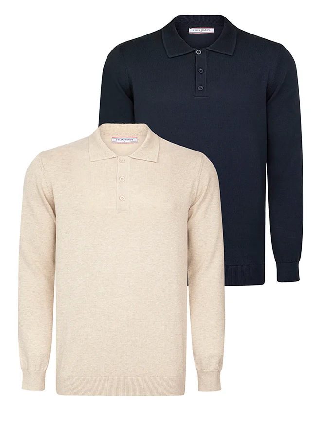 فيليكس هاردي Pullover with Polo Collar Pack of 2