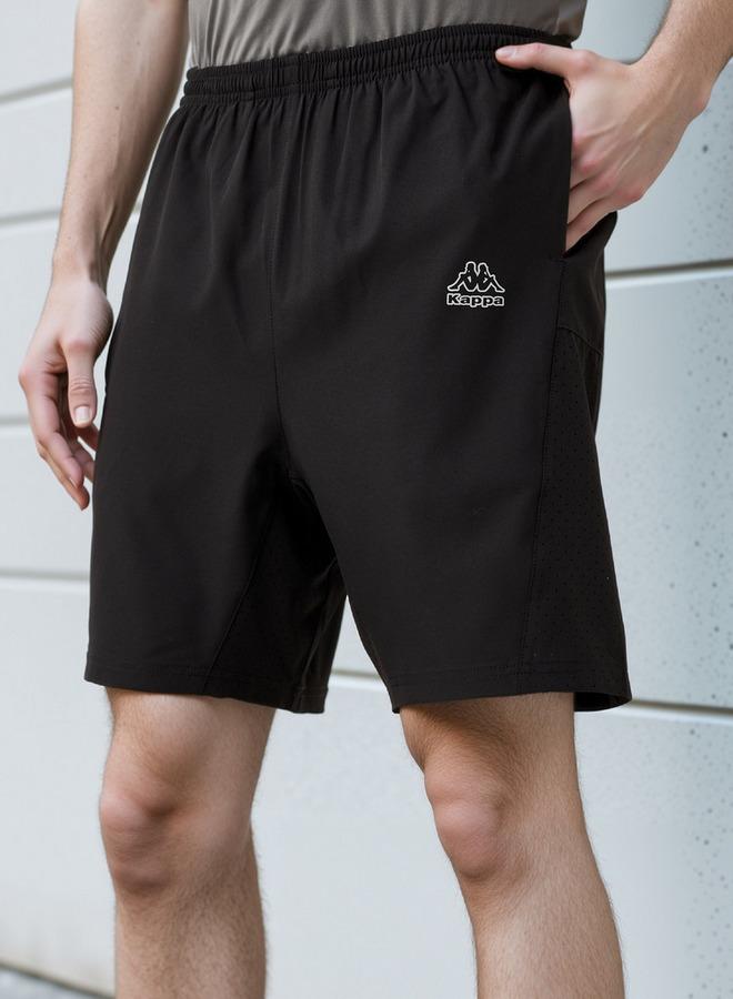 Kappa Logo Print Shorts with Mesh Accent - Image 1