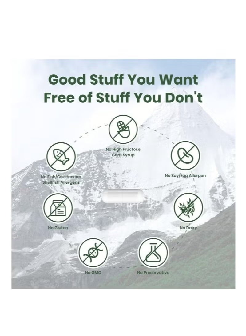 فلينو شيلاجيت للرجال والنساء ، شيلاجيت مع حمض فولفيك طبيعي u0026 L ، شيلاجيت الهيمالايا للطاقة ، دعم المناعة ، غير الكائنات المعدلة وراثيا ، مصنوعة في الولايات المتحدة الأمريكية ، 60 كبسولة ، 1,300 ملغ لكل حصة - Image 5