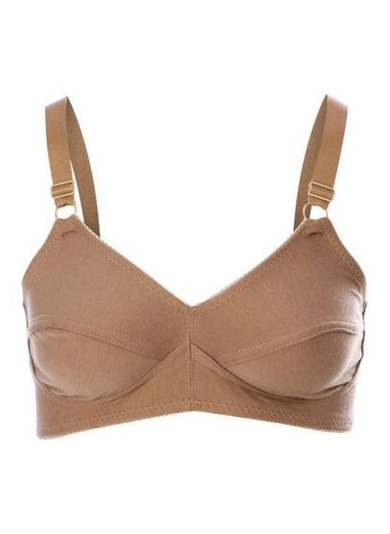 Lasso - Plain Cotton Lasso Bra - Model S 365 For Women, Beige - Image 1