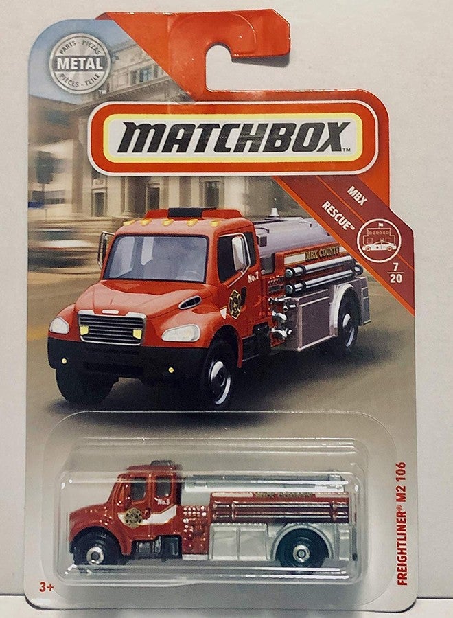 Matchbox 2018 Freightliner M2 106 Red #48/100 MBX Rescue 7/20 Toy Fire Engine Truck Die Cast 1:64 Scale - Image 2