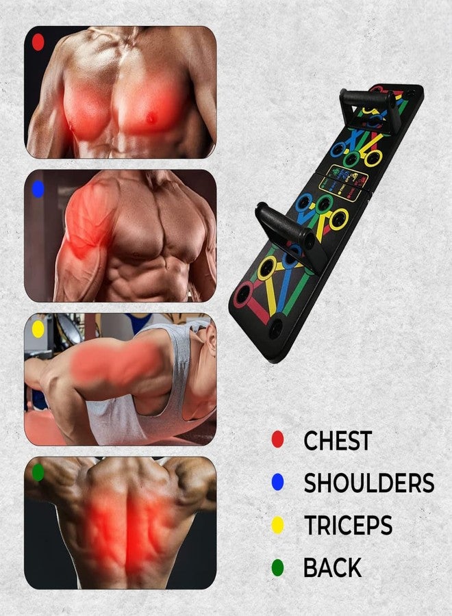 Shopeleven 15 in 1 Push Up Board with Handles for Men & Women | Multi-Function Pushup Stand for Chest, Triceps, Shoulder & Back Workout | Foldable Home & Gym Strength Exercise Equipment (Multicolour) - Image 3