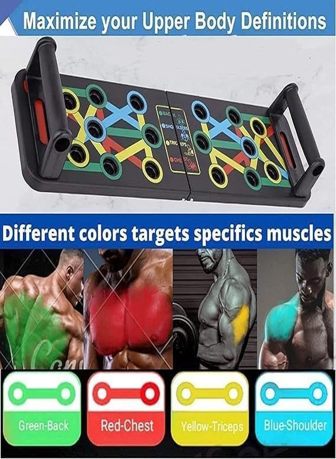 Shopeleven 15 in 1 Push Up Board with Handles for Men & Women | Multi-Function Pushup Stand for Chest, Triceps, Shoulder & Back Workout | Foldable Home & Gym Strength Exercise Equipment (Multicolour) - Image 4
