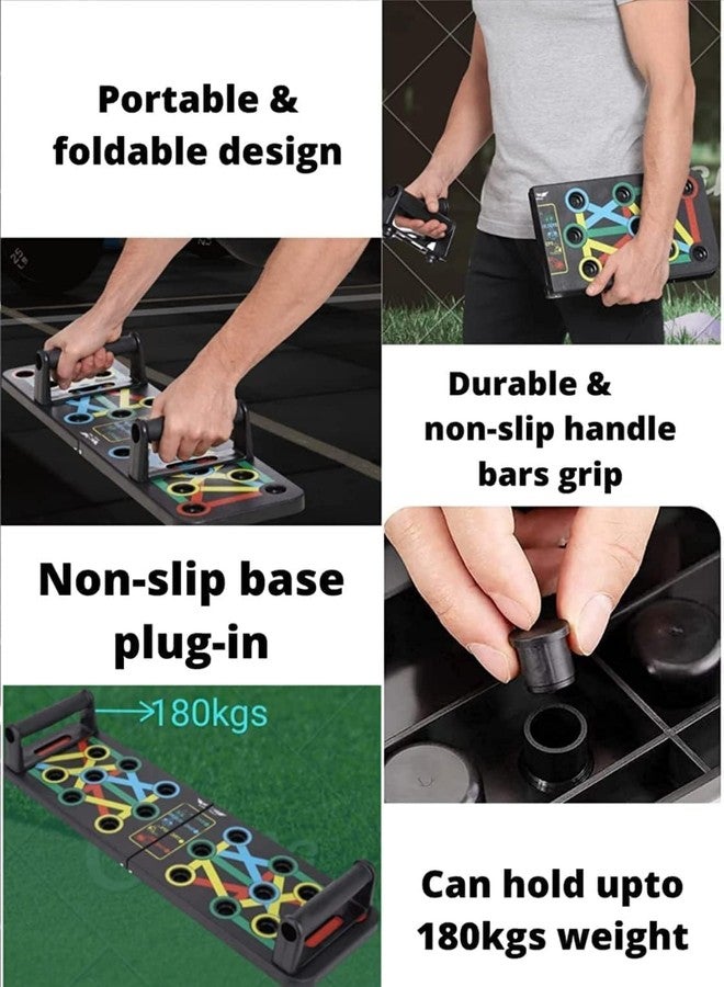 Shopeleven 15 in 1 Push Up Board with Handles for Men & Women | Multi-Function Pushup Stand for Chest, Triceps, Shoulder & Back Workout | Foldable Home & Gym Strength Exercise Equipment (Multicolour) - Image 5