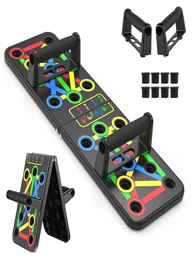 Shopeleven 15 in 1 Push Up Board with Handles for Men & Women | Multi-Function Pushup Stand for Chest, Triceps, Shoulder & Back Workout | Foldable Home & Gym Strength Exercise Equipment (Multicolour) - Image 1