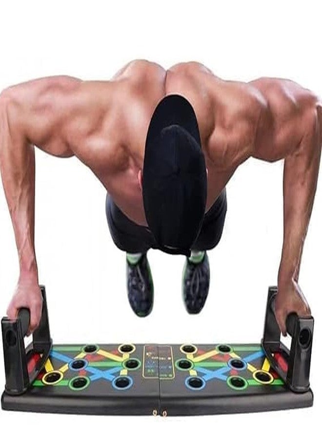 Shopeleven 15 in 1 Push Up Board with Handles for Men & Women | Multi-Function Pushup Stand for Chest, Triceps, Shoulder & Back Workout | Foldable Home & Gym Strength Exercise Equipment (Multicolour) - Image 2