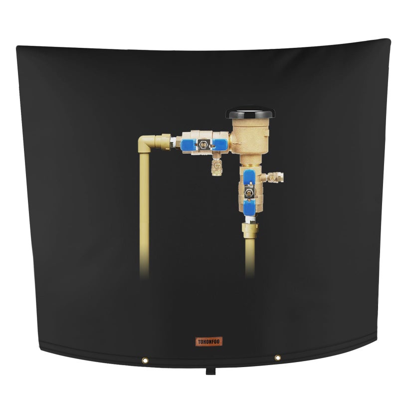 TOHONFOO Backflow Preventer Pipe Insulation Cover 5F Irrigation Sprinkler Valve Insulated Pouch Water Well Pump Cover Sturdy 5 Layers for Winter Freeze Protection 40 W x 36 H Black