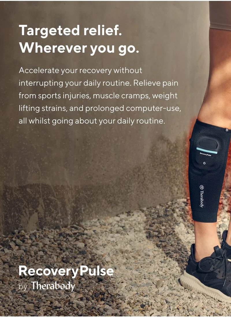 Therabody Therabody RecoveryPulse Calf Sleeve 1pc - Compression and Vibration Sleeve for On The Go Relief, Reduce Soreness and Pain in Lower Legs, Increase Flexibility, Medium
