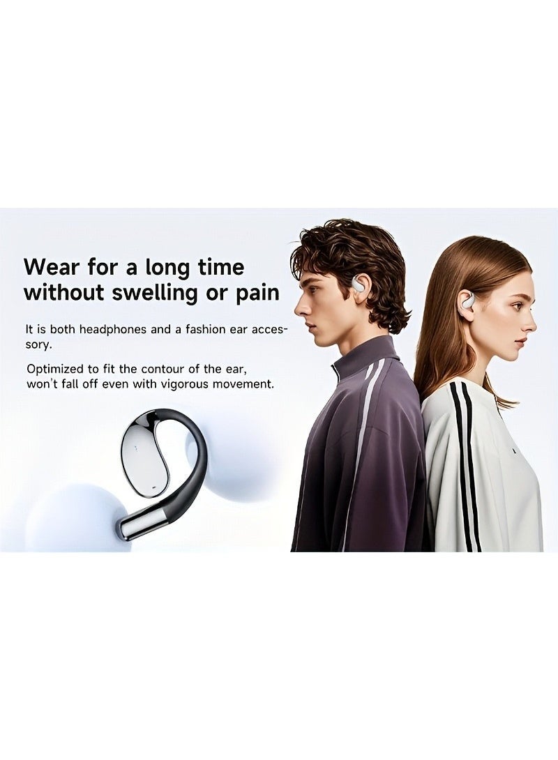 caijin AI Language Translator Wireless Earphones, Bluetooth Headset, Support 144 Languages ​​and Accents, ENC Noise Cancelling Microphone, LED Digital Display, Waterproof, Lightweight Design, Long Battery Life, Compatible with iOS and Android Devices, Suitable for Travel, Study, Work (black， with AI Translator) - Image 5