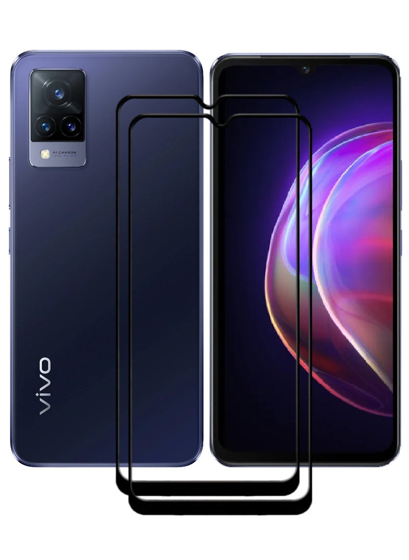 ACLIX 2 Pieces Antistatic ESD Dustproof Premium Quality High Definition Tempered Glass Screen Protector Designed For vivo V21 - Image 1