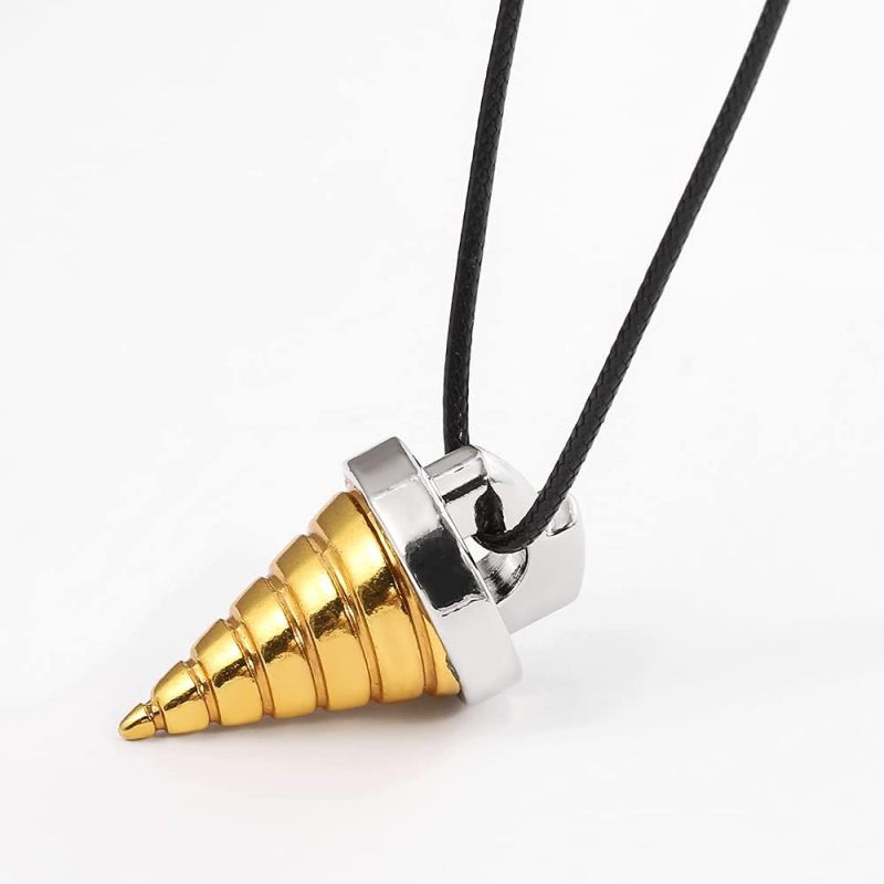 Gurren Lagann Collar: Durable Alloy Drill Pendant - Electroplated Sleek Finish, 4.5*1.7cm 23g Compact Lightweight for Anime Fans Everyday Wear Gift Giving - Image 2