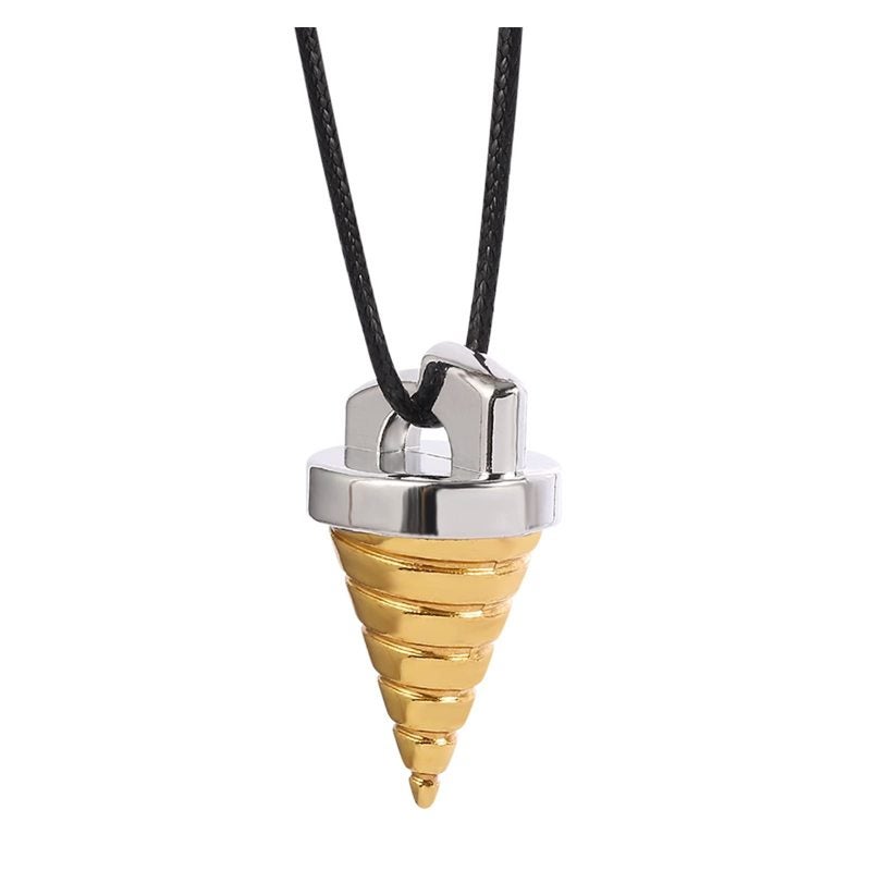 Gurren Lagann Collar: Durable Alloy Drill Pendant - Electroplated Sleek Finish, 4.5*1.7cm 23g Compact Lightweight for Anime Fans Everyday Wear Gift Giving - Image 1