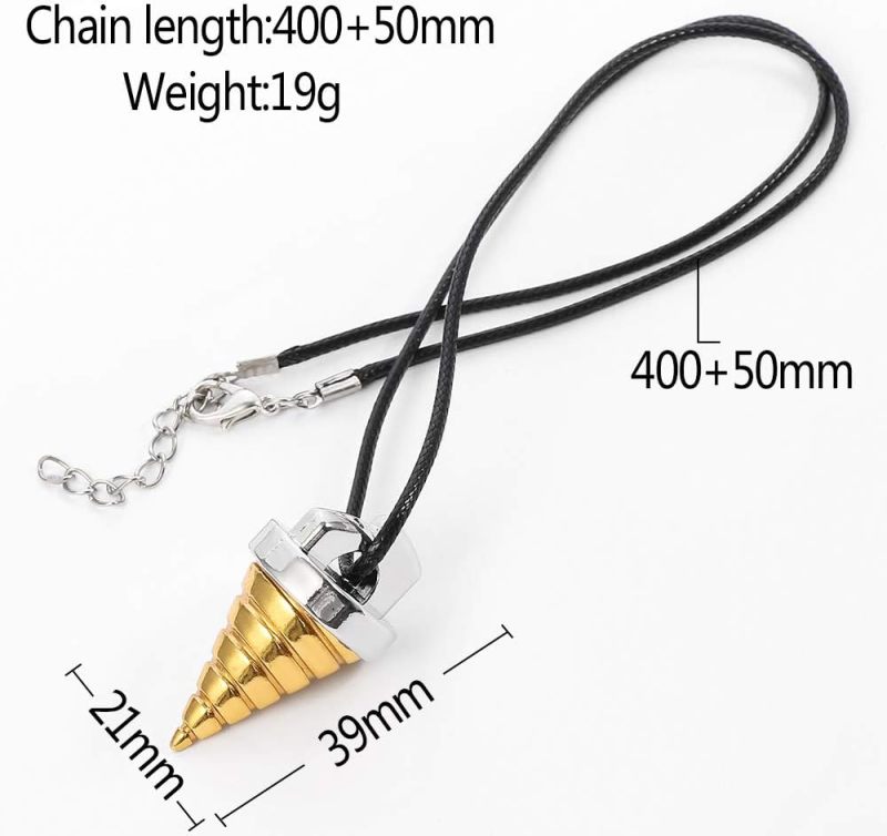 Gurren Lagann Collar: Durable Alloy Drill Pendant - Electroplated Sleek Finish, 4.5*1.7cm 23g Compact Lightweight for Anime Fans Everyday Wear Gift Giving - Image 4