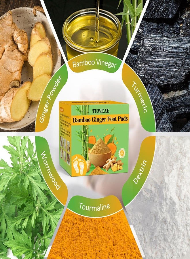 TEWEAE 62 Pads Foot Pads Natural Turmeric & Ginger, Wormwood, Bamboo Vinegar, 62Pads Goodnight Pads Included 62 Adhesive Sheets - Image 5