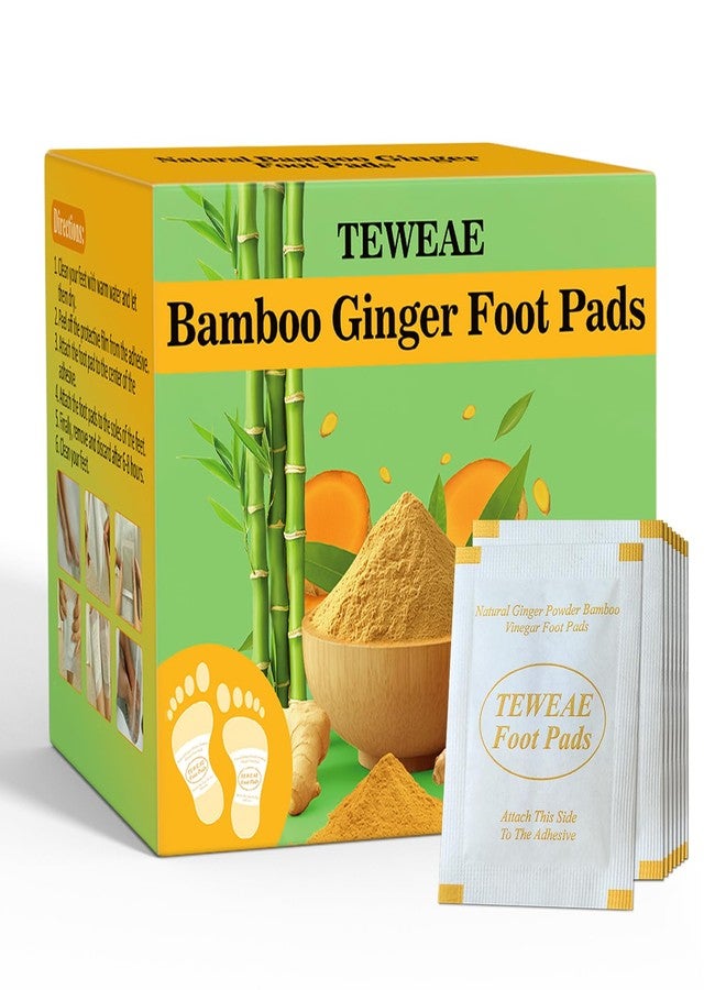 TEWEAE 62 Pads Foot Pads Natural Turmeric & Ginger, Wormwood, Bamboo Vinegar, 62Pads Goodnight Pads Included 62 Adhesive Sheets - Image 1