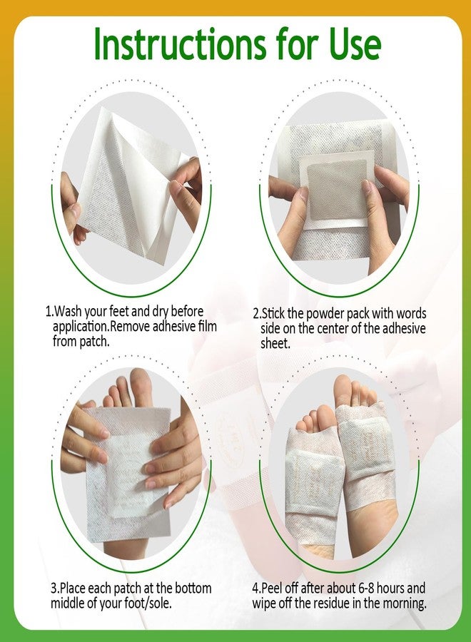 TEWEAE 62 Pads Foot Pads Natural Turmeric & Ginger, Wormwood, Bamboo Vinegar, 62Pads Goodnight Pads Included 62 Adhesive Sheets - Image 3