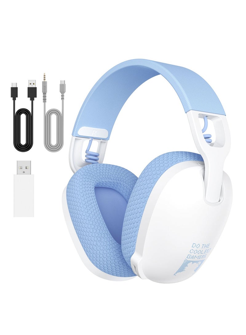 onikuma 2.4g Bluetooth Wired Gaming Headset, 3-Mode, Mic Wireless Gaming Headset, Low Latency, Noise-Canceling, Stereo Headset Ultra, Long Battery Life, White - Image 1