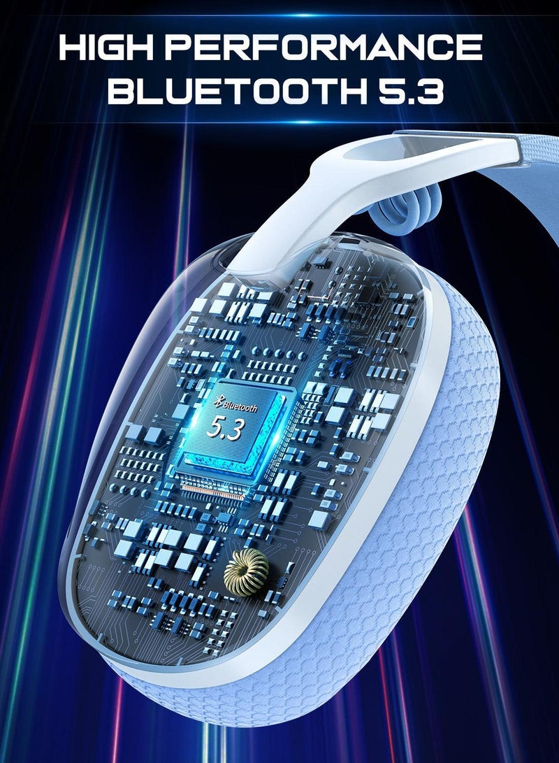 onikuma 2.4g Bluetooth Wired Gaming Headset, 3-Mode, Mic Wireless Gaming Headset, Low Latency, Noise-Canceling, Stereo Headset Ultra, Long Battery Life, White - Image 3