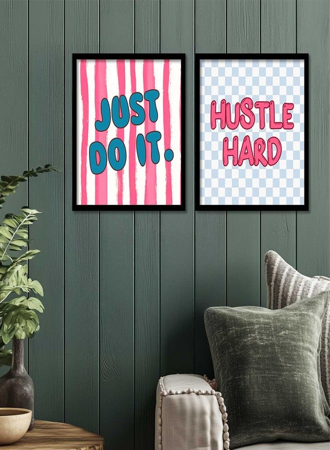 HOTHOUSE Motivational quotes wall decoration items posters with frame posters for office Study room Wall Decor Digital Reprint Set of 2 (10X10 inch) - Image 5