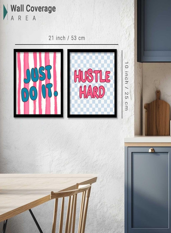 HOTHOUSE Motivational quotes wall decoration items posters with frame posters for office Study room Wall Decor Digital Reprint Set of 2 (10X10 inch) - Image 3