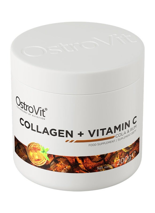 OstroVit Collagen Vitamin C Supplement 200g - Cola & Rum Flavour Powder, Supports Skin, Hair, Nails & Joint Health, With Added Vitamin C for Enhanced Absorption  - Image 4