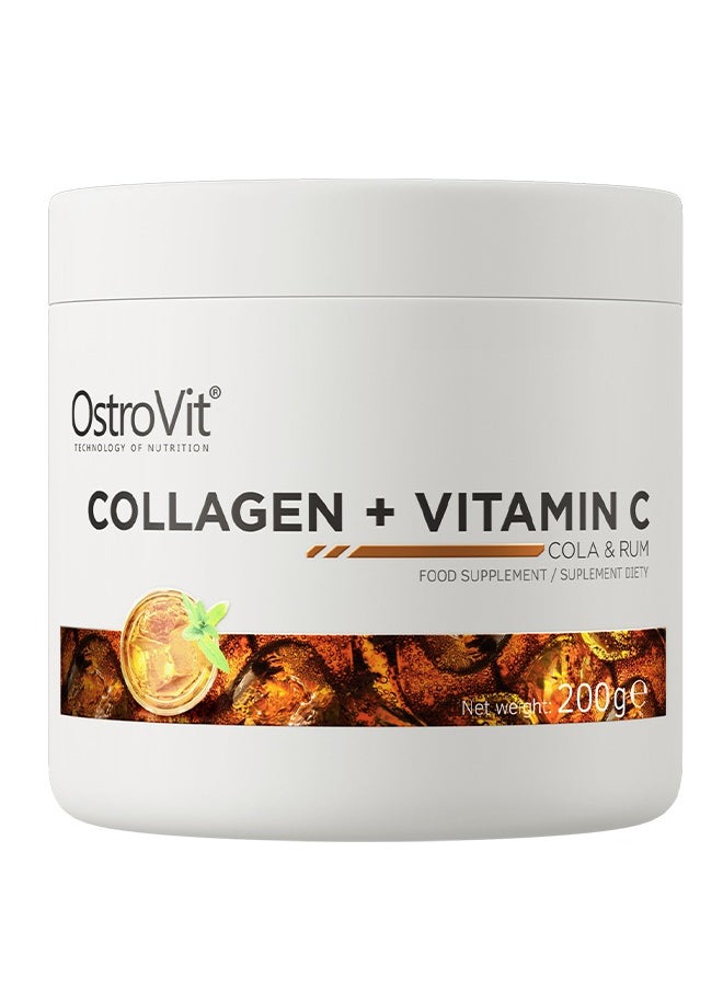 OstroVit Collagen Vitamin C Supplement 200g - Cola & Rum Flavour Powder, Supports Skin, Hair, Nails & Joint Health, With Added Vitamin C for Enhanced Absorption  - Image 1